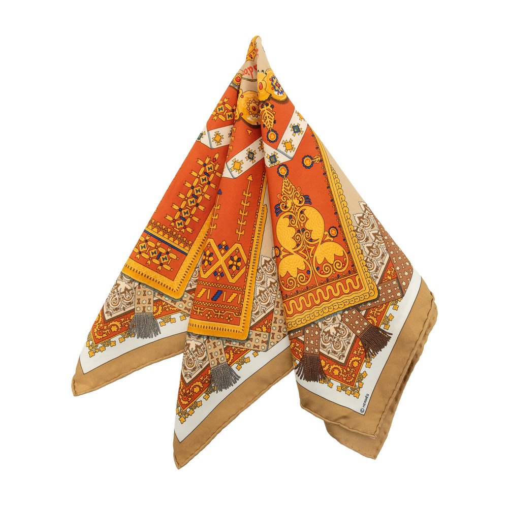 Pre-Loved Hermes Brins D Or Silk Scarf 45